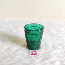 1930s Vintage Green Glass Tequila Shot Tumbler Belgium Barware Collectible GT312 picture