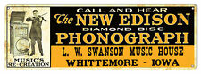 Edison Diamond Disc Phonograph Reproduction Metal Sign 6x18 picture
