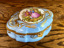 Anique Large Limoges France Vanity Porcelain Jewelry Box Rehausse Main 11
