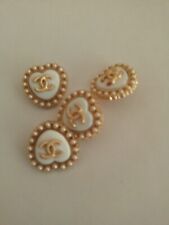  Lot Of 4 STAMPED 22mm  Designer Button Gold   tone Chanel Button  picture