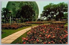 Montreal Canada Terre Des Hommes Rose Garden & Biosphere Chrome Postcard picture