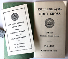 HOLY CROSS COLLEGE 1942-1943 Centennial Year Student Hand Book w/ Student's Name picture
