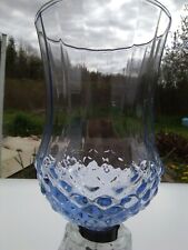 Homco Home Interiors Blue Glass Diamond Crystal Votive Cup Candle Holder picture