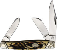 Rough Ryder Large Stockman Pocket Knife Tuff Stag Folding Stainless Blades picture