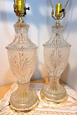 Stunning Vintage Zajecar Crystal Table Lamps, set of 2, Yugoslavia, 1950s picture