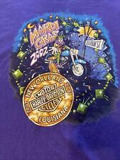 Harley Davidson Shirt Vtg 2002 New Orleans La. Mardi Gras Double Sided Purple picture