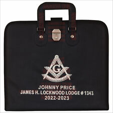 Customizable Hand-Embroidered Past Master Masonic Apron Case - Texas Regulation picture
