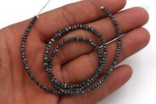 32 CT Natural Black Rough Diamond Beads wt. Drilled Natural Loose Diamond Strand picture