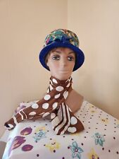 store display mannequin bust with red wig & hat, vintage 1970s, hollow plastic picture