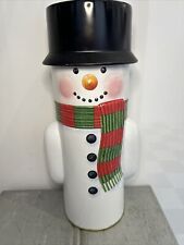 Snow Man Christmas EMPTY Collectable Tin Container... picture