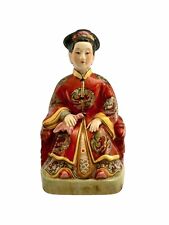 Empress on throne Figurine Large Porcelain Oriental Statue Vintage Asian Decor picture