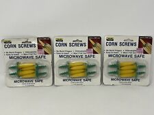 New Old Stock Wecolite Vintage 12 Yellow Corn Holders, Made in USA NOS 80s picture