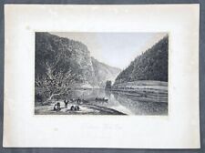 1874 Picturesque America Antique Print of Delaware Water Gap River,  New Jersey picture