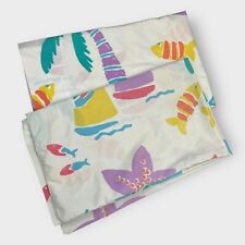 VTG Cannon Set of 2 Pillowcases Beach Palm Tree Funky Fish Print Standard/Queen picture