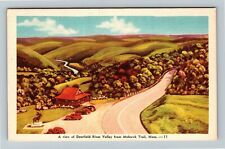 Mohawk Trail MA-Massachusetts Aerial View Deerfield Valley Vintage Postcard picture