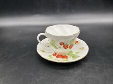 VTG Queens Fine Bone China Virginia Strawberry Cup and Saucer England picture