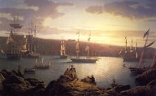 Dream-art Oil Robert-Salmon-Royal-Naval-Vessels-off-Pembroke-Dock-Milford-Haven picture