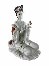 Vintage MCM Porcelain Asian Geisha Figurine 9” Tall picture