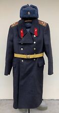Vintage Soviet military overcoat, ceremonial belt and hat of a medical colonel. picture