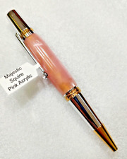 Hand Crafted, Custom Made, Aquabright Pink Pearl, Majestic Squire Twist Pen picture