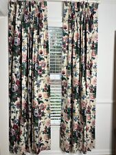 Vintage Waverly Rose Curtain Panels Cotton Lined Pinch Pleat Grandmillenial picture