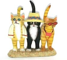 3 Cool Cats Figurine Funny Novelty Cute Beach Party Flat Buttocks picture