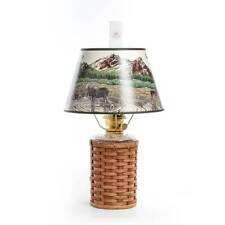 Aladdin Heartland Wicker Oil Lamp with Rocky Mountain High Shade, Brass picture