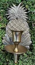 Vintage Brass Pineapple Wall  Sconce Candle Holder Made In India 7” Tall picture