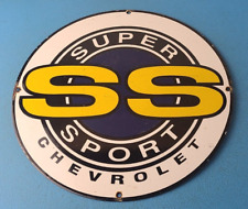 Vintage Chevrolet Porcelain Sign - Automobile Motors Gas Pump Super Sport Sign picture