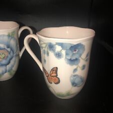 New In Box 4 Mugs Lenox Butterfly Meadows Laurie Le Luyer #2 Nice picture