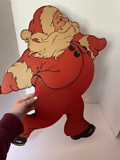 Vtg Large 1940s Die Cut Santa Claus Jointed Christmas Decor Made In USA  picture