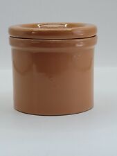 Pottery Crock Tan With Lid 2.5