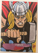 2022 Fleer Ultra Avengers  1/1 Sketch Card THOR by Rich Hennemann picture