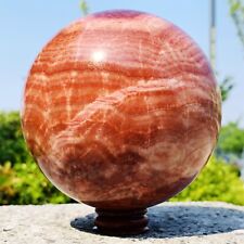 3.99LB Natural Red stripe pork stone Quartz Crystal Sphere Ball Healing picture