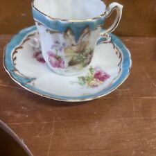 vintage pink floral flower Demitasse cup and saucer small Multicolored picture
