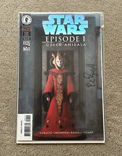Star Wars Episode 1 Queen Amidala Foil NM Comic Book Signed Cover By P.C.Russell picture