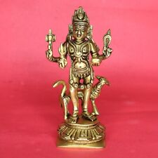 Handcrafted Brass Lord Kala Bhairav Sculpture Bhairava Shiva Statue Figurine picture