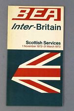 BEA BRITISH EUROPEAN AIRWAYS INTER-BRITAIN SCOTTISH TIMETABLE WINTER 1972/73 picture