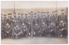 WW1 WWI Era French Soldiers Group Portrait Outside Leaning Rifles RPPC Postcard picture