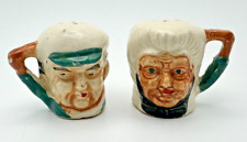 Vintage Toby Head Mini Salt Pepper Shakers Man Woman 1.5
