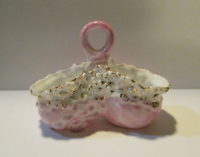 vintage floral pink white gold trim ring holder vanity spring Valentine decor picture