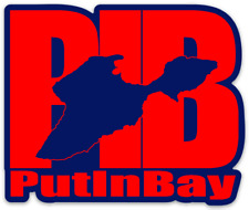 Put In Bay Ohio Island w/ Letter Monogram Logo Type Die-cut MAGNET picture