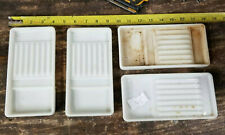 Lot Of 4 VINTAGE 1950s DENTAL MILK GLASS INSTRUMENT TRAYS #45 picture