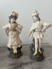 Vintage Ardalt Japan Ceramic Figurines French Young Lady & Man picture