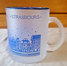 Frosted Glass Souvenir Mug Strasbourg France picture