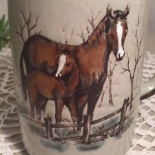 Vintage Horse Foal Stoneware Mug Equestrian  picture