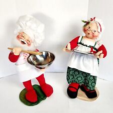 Vintage Large Annalee Dolls Santa & Mrs Claus 91' 17in CHRISTMAS Baking SEE Pics picture