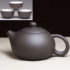 Chinese Tea Pot Yixing Zisha Purple Clay Tea Pot Small Kungfu Pot Three Tea Cups picture