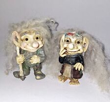 🌲Traditional Allan Flink Souvenir Gnome Trolls Sweden Scandinavian Couple 3.5