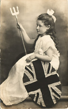 UNION JACK LITTLE GIRL postcard PATRIOTIC BRITISH FLAG COSTUME unionist party picture